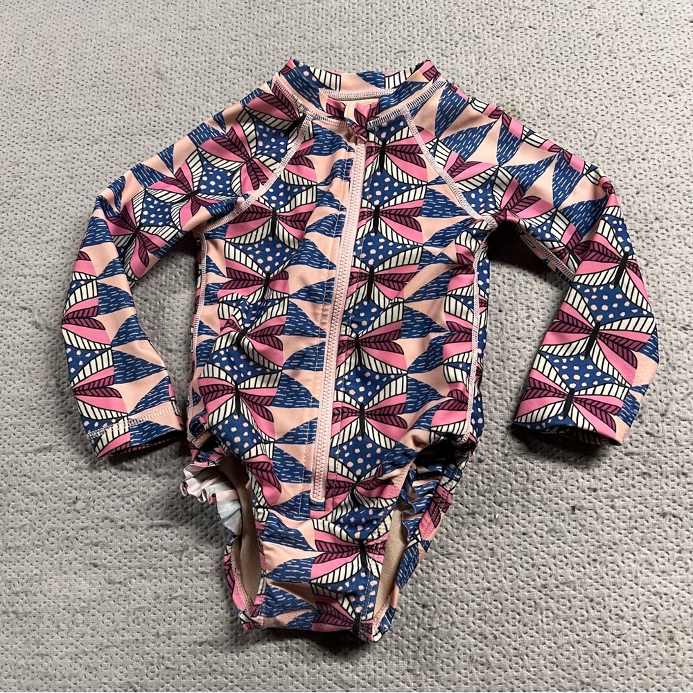Tea Collection Rash Guard One-Piece Swimsuit Size 2T EUC